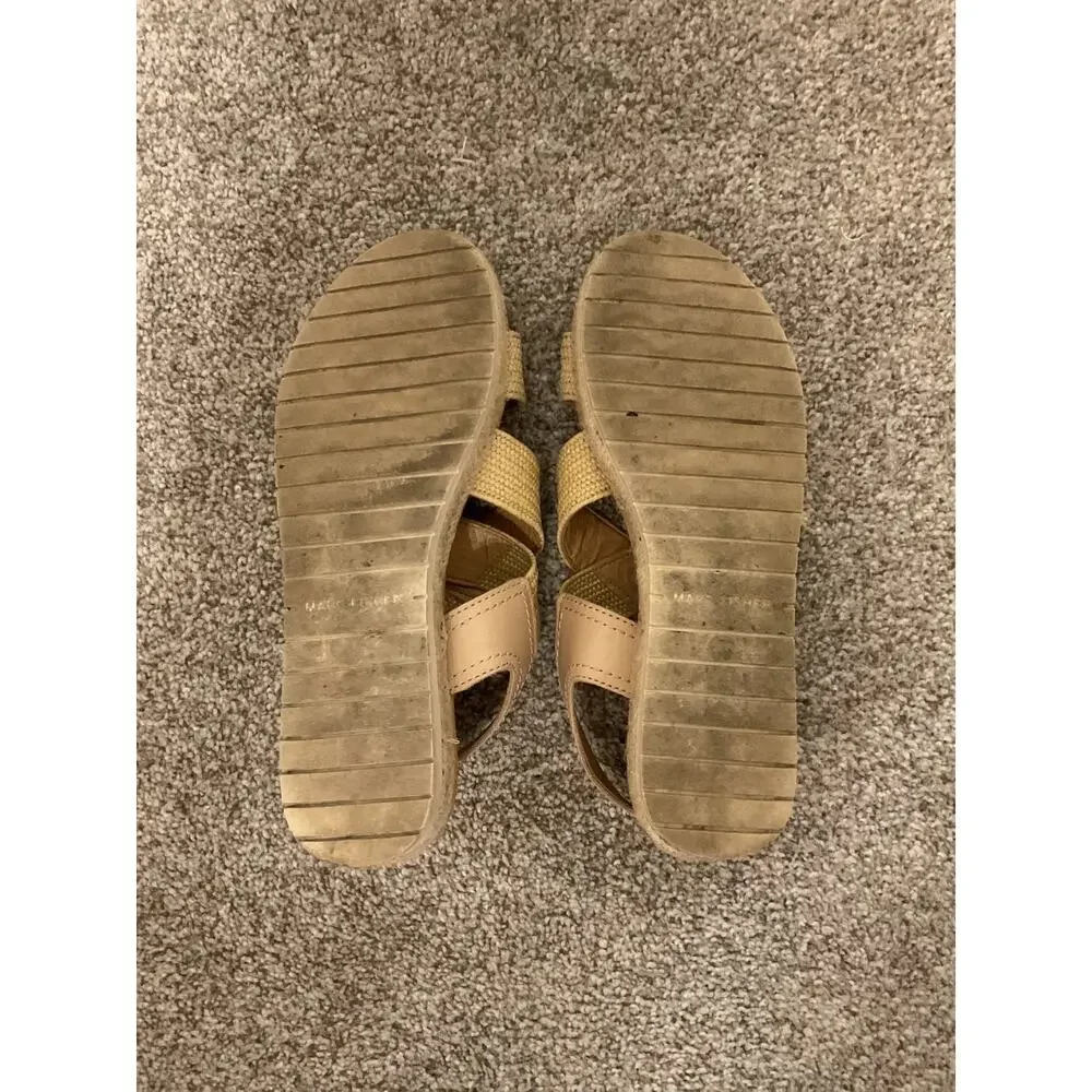 Marc Fisher Nalan Trail Sandals | Natural Raffia Crisscross Comfort Sandals,sz 8